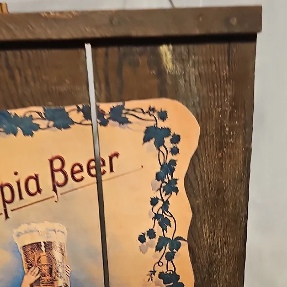 Vintage Olympia Beer Advertisement On Reclaimed Wood. - Picture 4 of 9